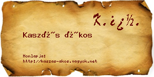 Kaszás Ákos névjegykártya