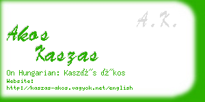 akos kaszas business card